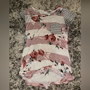 Floral Striped Women's Top